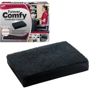 Forever Comfy Foam & Gel Cushion Black Portable Home Office Car FC101106 NEW